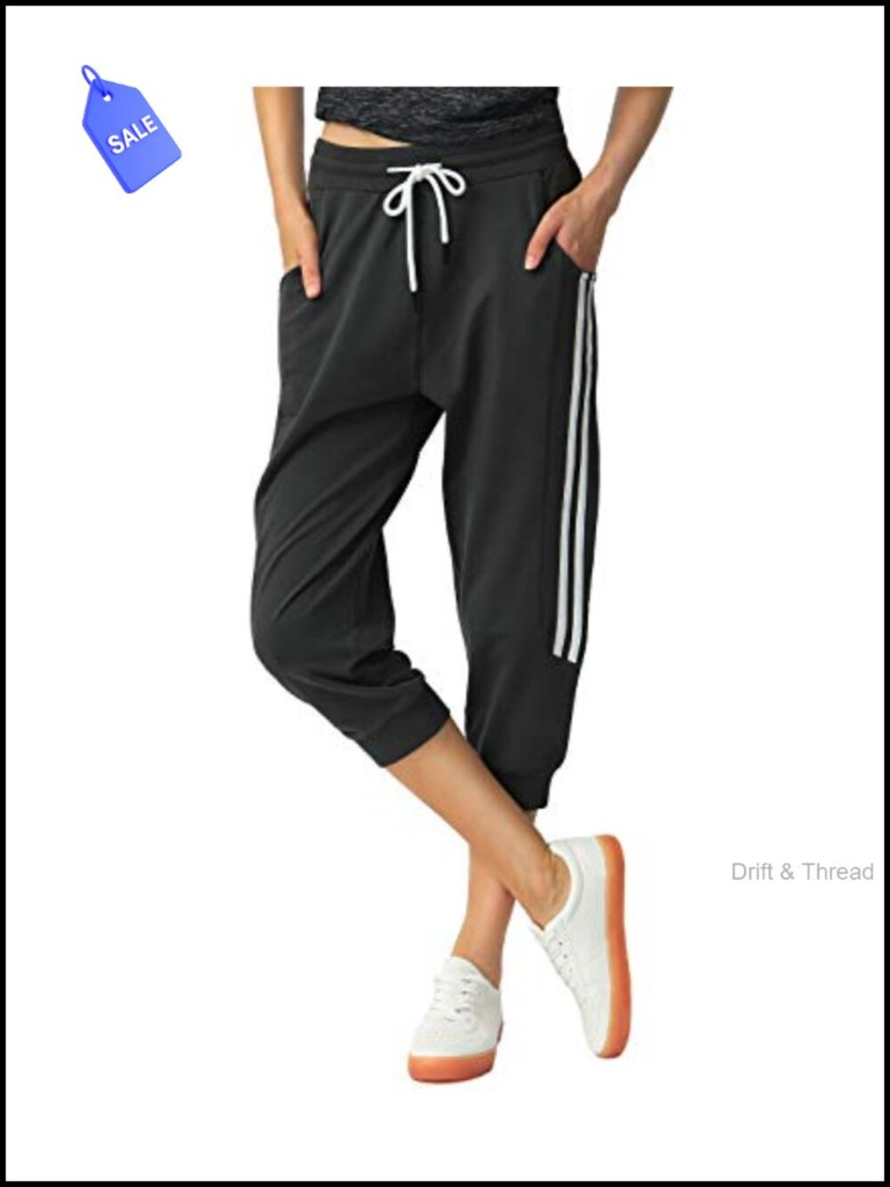 Cotton Capri Sweatpants Cropped Joggers Yoga Lounge Tapered